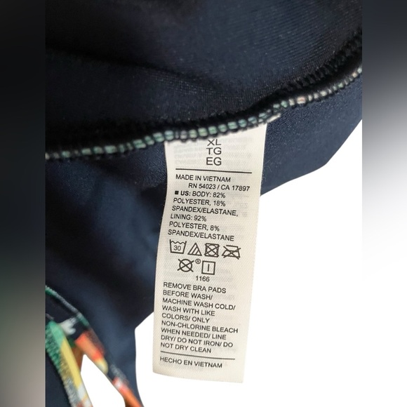 NWT Old Navy TwistBack Cutout One-Piece High Cut Swimsuit Lemon Oranges Print XL - Picture 7 of 9